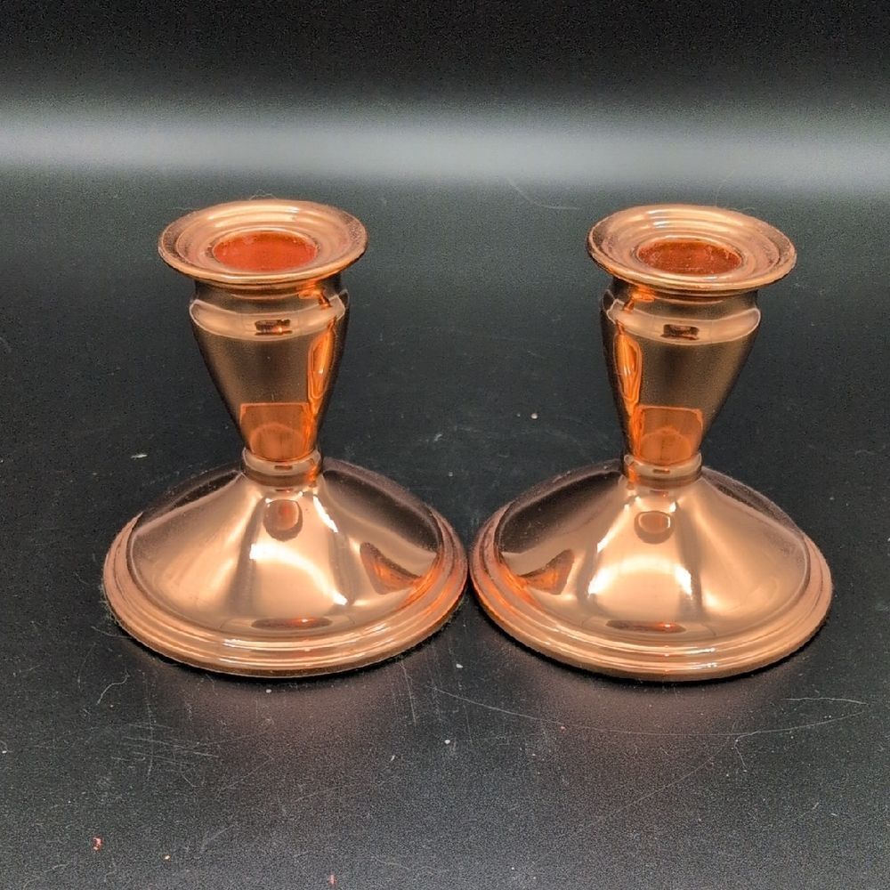 Copper Finish Candle Holders